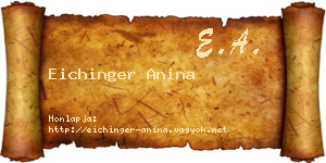 Eichinger Anina névjegykártya